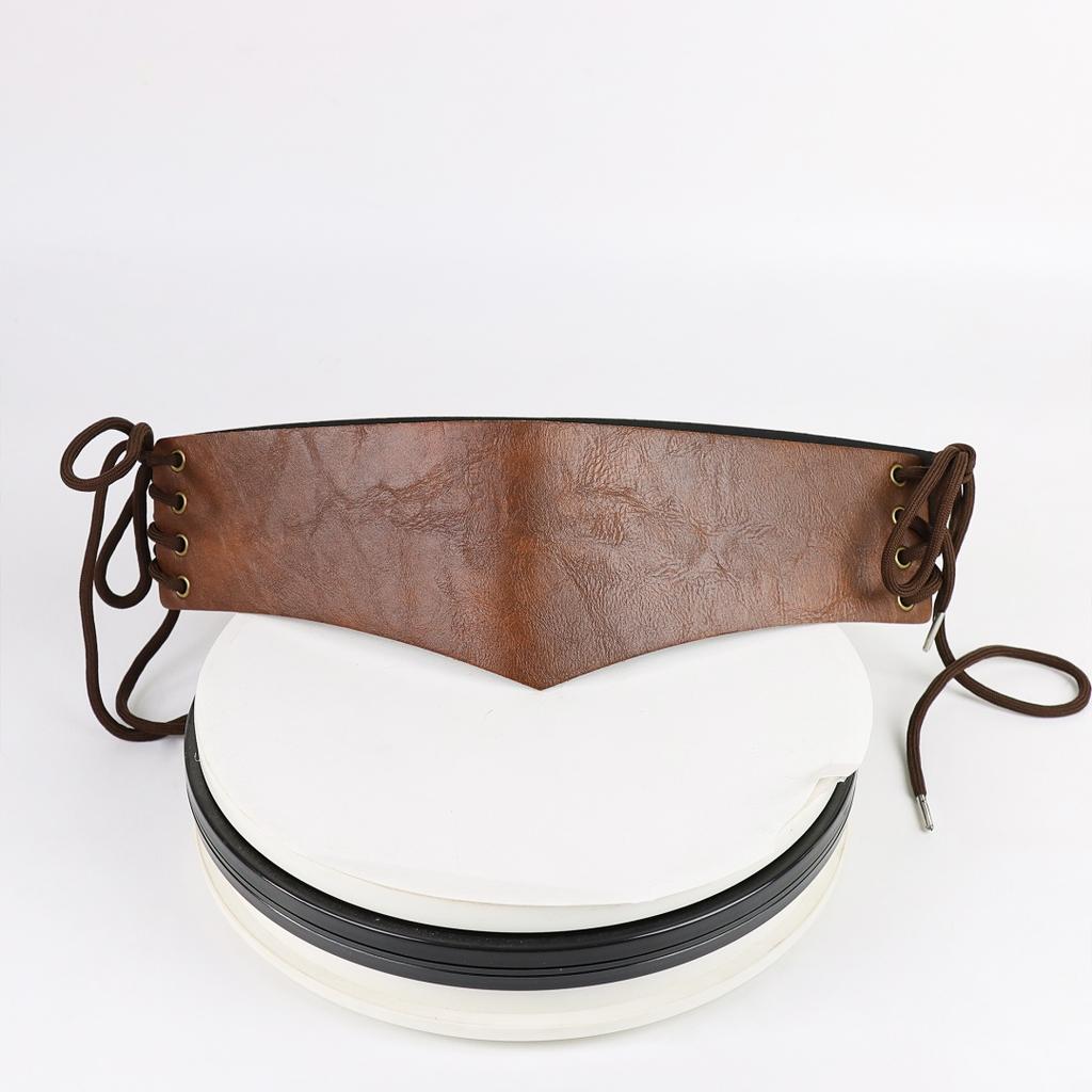 Cottagecore Leather Corset Belt for Renaissance Fair Medieval LARP Costume Viking Waist Cincher