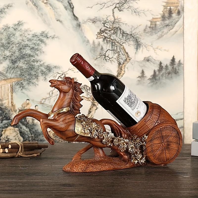 Decantador de Vino de Lujo con Forma de Caballo Elegante Diseño de Uva de Resina para Bar en Casa, Sala de Estar y Decoración para el Hogar Nuevo