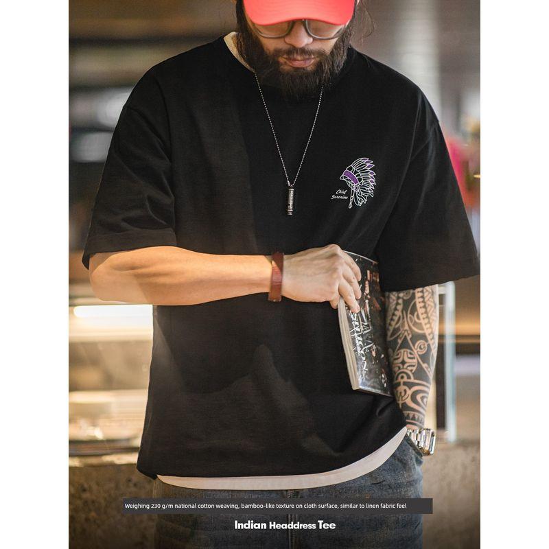 Madden Tee Retro Indian Half Sleeve Men Summer Workwear