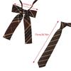 Brown Checkered Striped Neck Tie Pre-Tied Bowtie for Japanese JK School Uniform