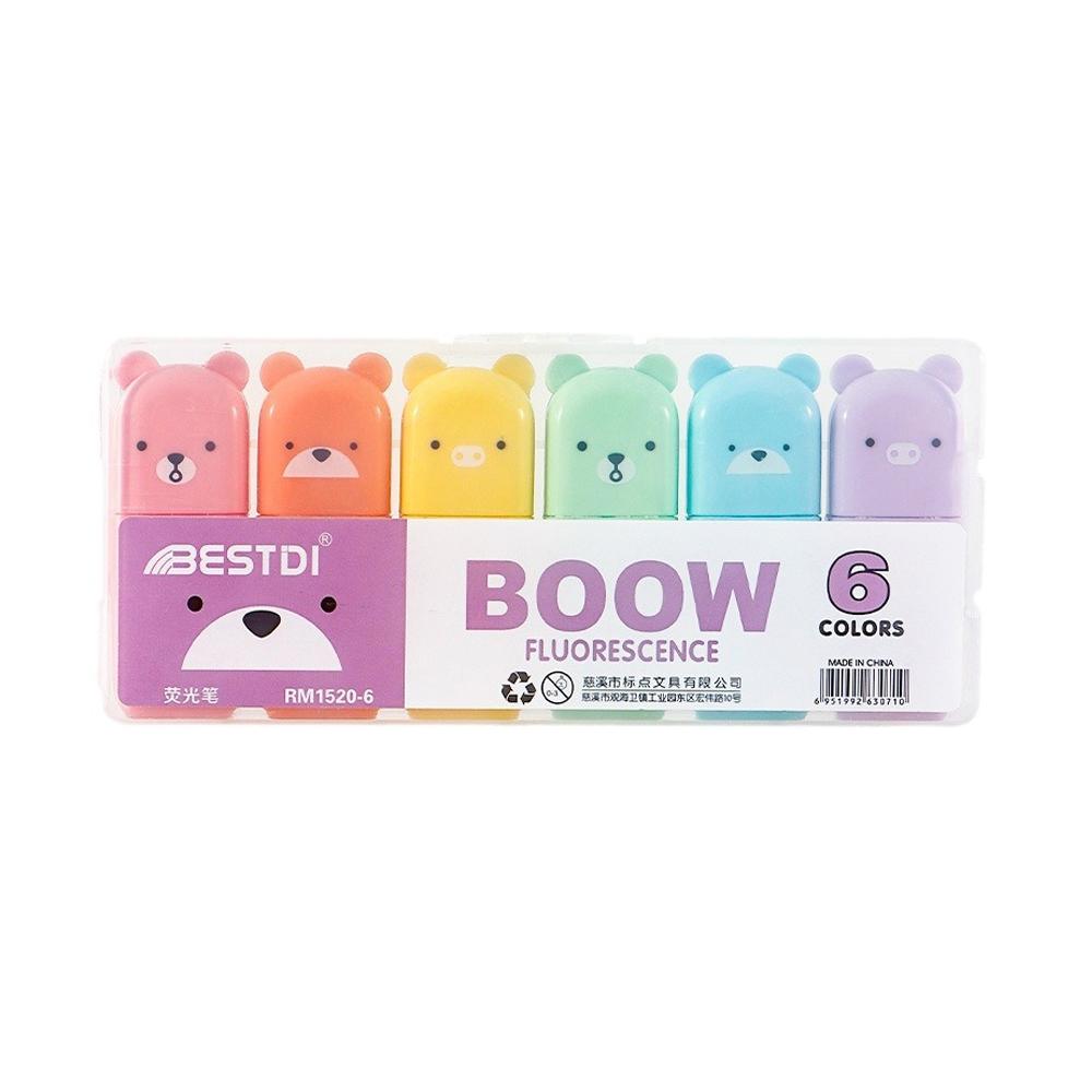 6 шт. Цветные Мини-хайлайтеры Мягкий наконечник Цветные маркеры Флуоресцентные ручки Школьные офисные принадлежности Студенческие канцтовары