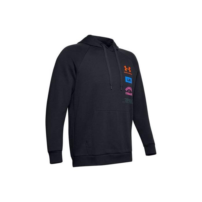 Худи спортивное повседневное с принтом букв Under Armour Мужские худи Черный 1355639-001 L