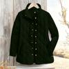 Women's Solid Color Stand-Up Collar Pleated Cotton Long Sleeve Button-Up Jacket
