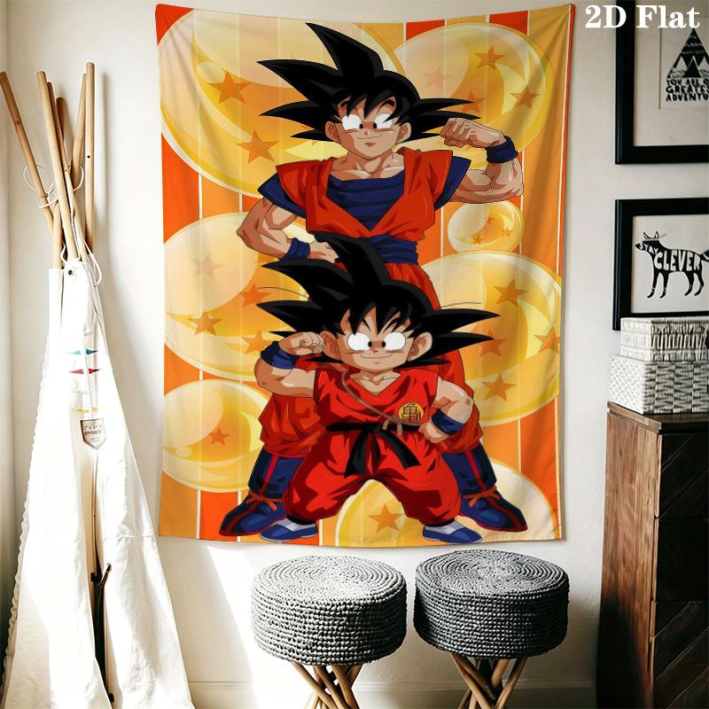 Son Goku Wall Tapestry Aesthetic Wall Hanging Printed Fabric Blanket Decorative Tapestries For Bedroom Living Room Home Decor