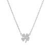 Temperament Sterling Silver Heart-shaped Flower Pendant Necklace for Women Girls Collarbone Chain Jewelry Accessories Gifts