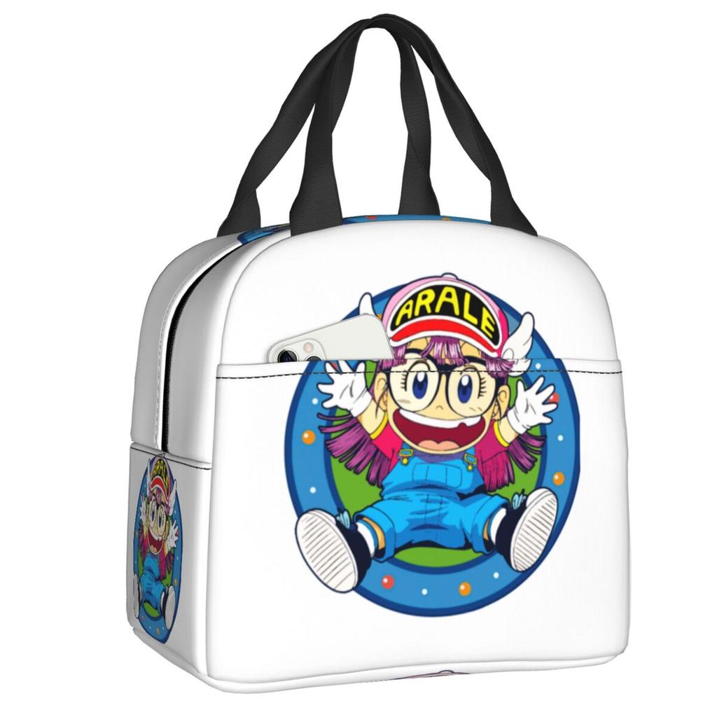 Custom Arare Arale Purple Dr Slump Resuable Lunch Box for Women Multifunction Cooler Thermal Food Insulated Lunch Bag Student