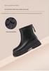 Red Dragonfly Women's Thick-Soled Ankle Boots Mid-Calf Slimming, Plus Velvet Warm Leather Boots - New 2024 Autumn/Winter Collection