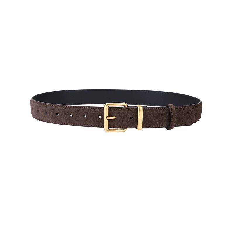 Women's Suede Leather Belt with Niche Jeans Design - Retro, Versatile, High-End Accessory