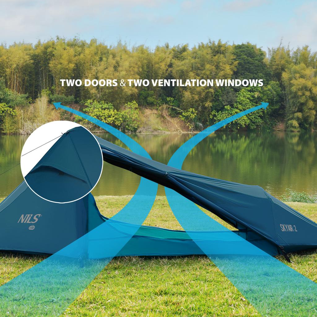 Nc2502 Ultra Light Skyair 2 Tent Blue Nils Camp