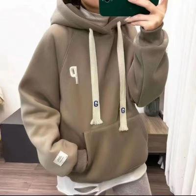 Women's Winter Hooded Pullover Loose Large Size Long Sleeve Top