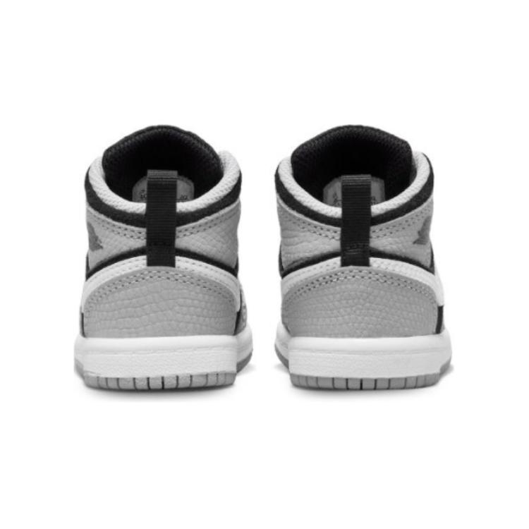 Air Jordan 1 Mid SE TD Elephant Toe Baby Sneakers Grey Black White DM6217-016