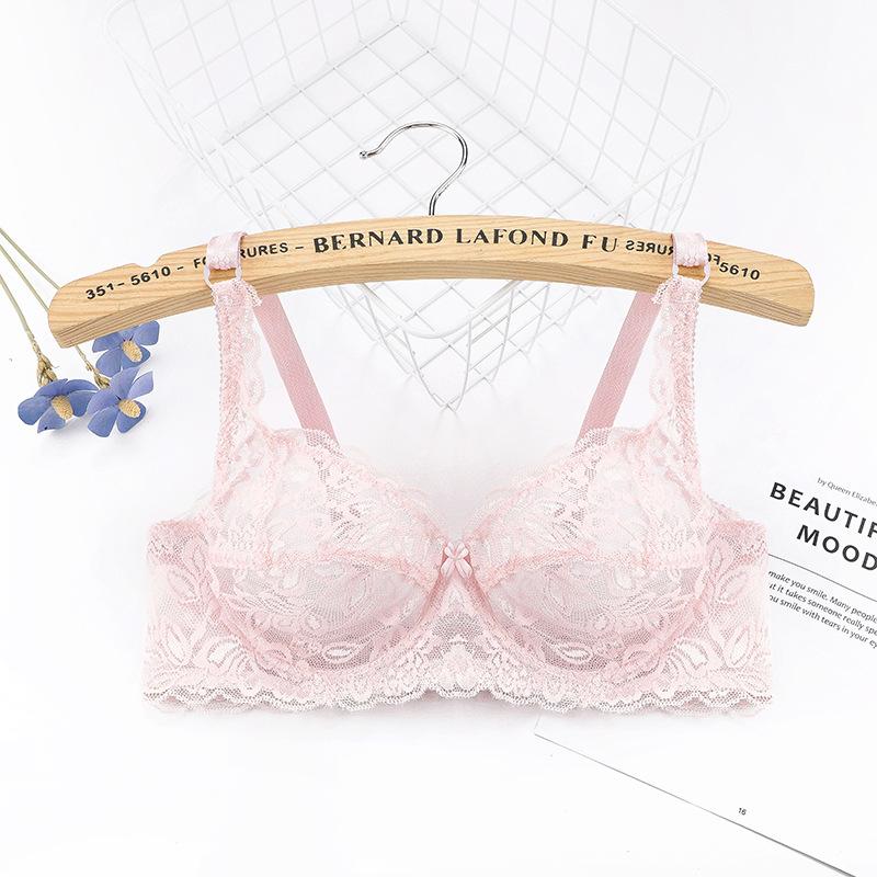 Europe and The United States Thin Single-layer Sexy Bra Full Lace Steel Ring Cottonless Bra Adjustable Big Yards Bra