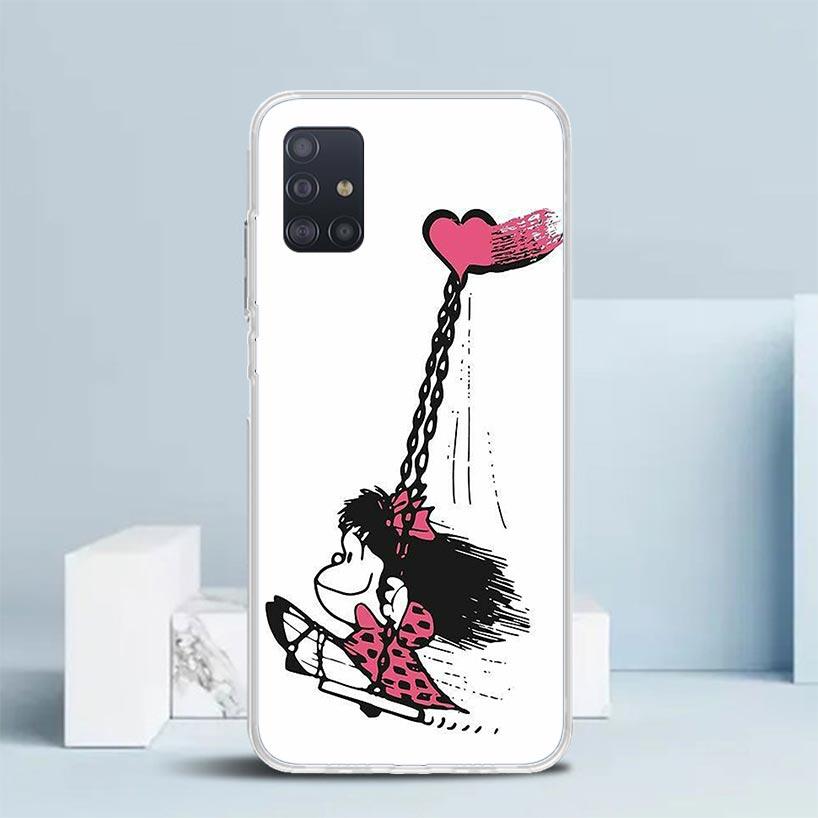 Cartoon Cute Mafalda Phone Case For Samsung Galaxy A52 A32 A22 A12 A51 A50S A30S A10S Note 20 Ultra 10 S10 Plus A31 A20 A71 A72