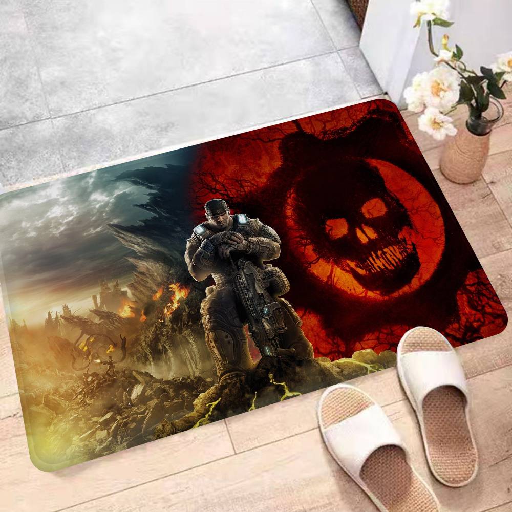 Tappetino da Bagno Videogioco G-Gears Of W-War Decorazione Stanza Bambini Camera da Letto Balcone Tappetino Antiscivolo Soggiorno Area Comodino Tappeti