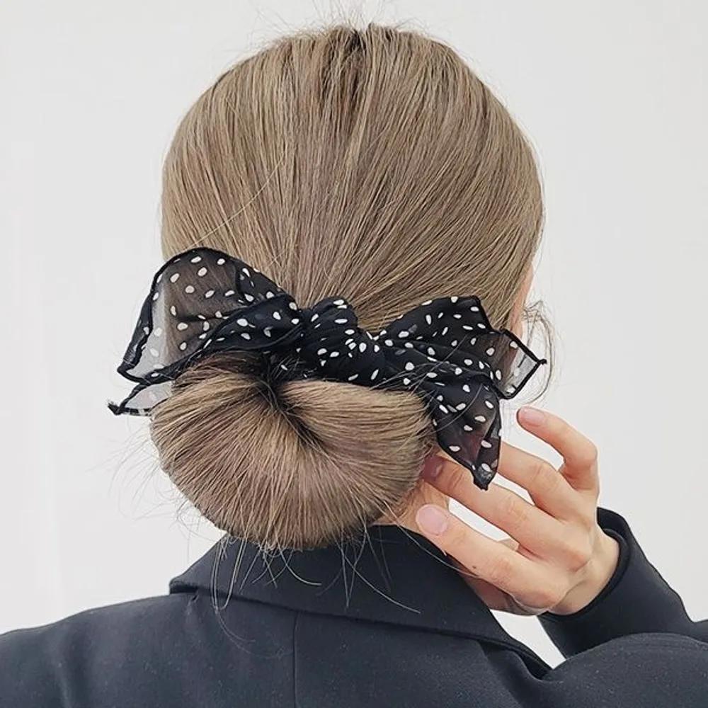 Dot Updo Bun Hairstyle Bun Band (23H116) brown