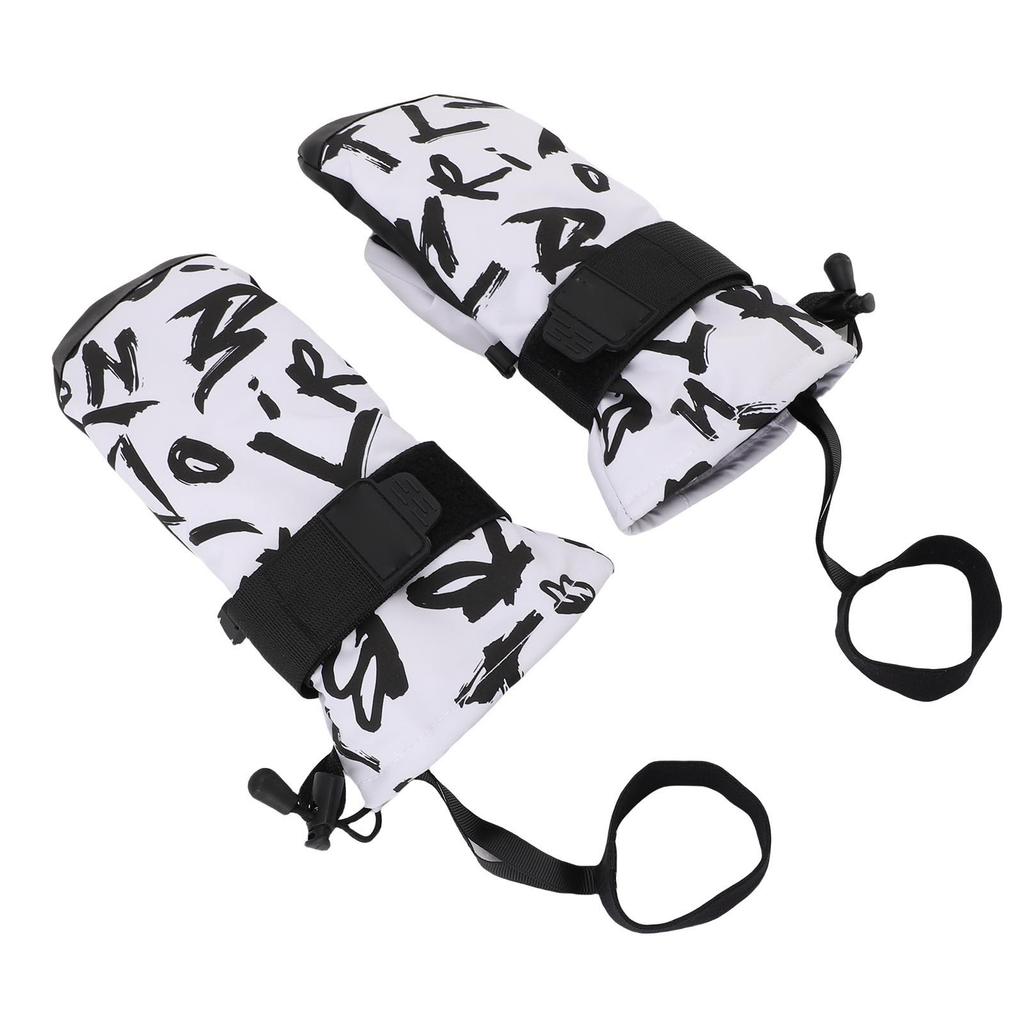 Rękawice narciarskie dla dzieci z ochraniaczami na nadgarstki, wodoodporne, wstrząsoodporne, ciepłe, pluszowe wnętrze, rękawice śnieżne dla dzieci na zimę