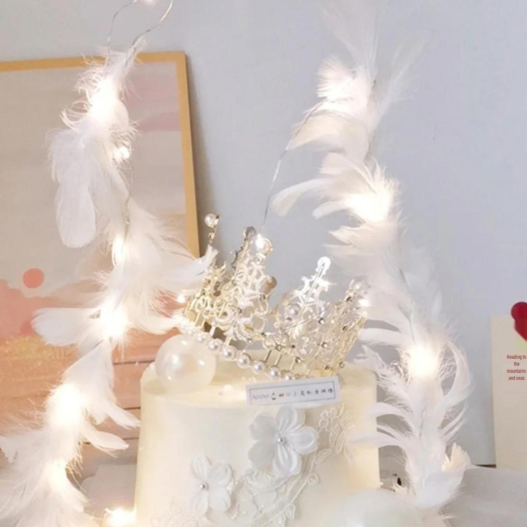 Queen Crown Cake Topper for Adults & Children - Gypsophila Pearl Birthday Decoration