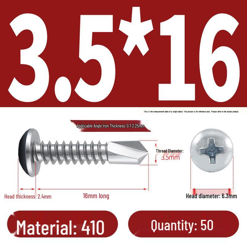 Stainless Steel 304 Phillips Round Head Self-Drilling & Tapping Screws, M3.9/M4.8/M5.5 Swallowtail Bolts