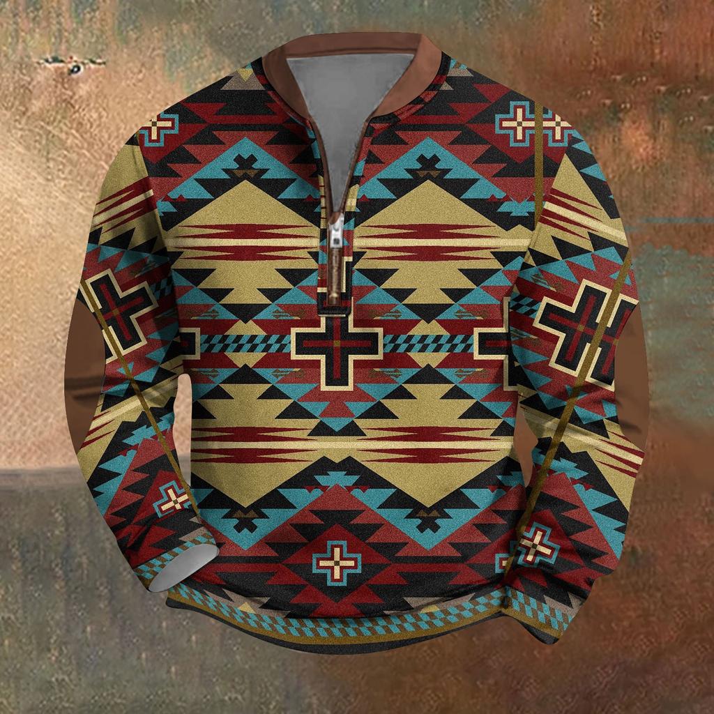 Pánská retro mikina s potiskem s přechodem