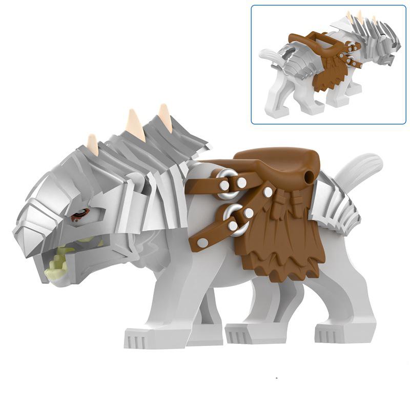 MOC Medieval Wolf Building Blocks Castle Army Knight Soldiers Figures Mount Animal Bricks Toys Gift DF004