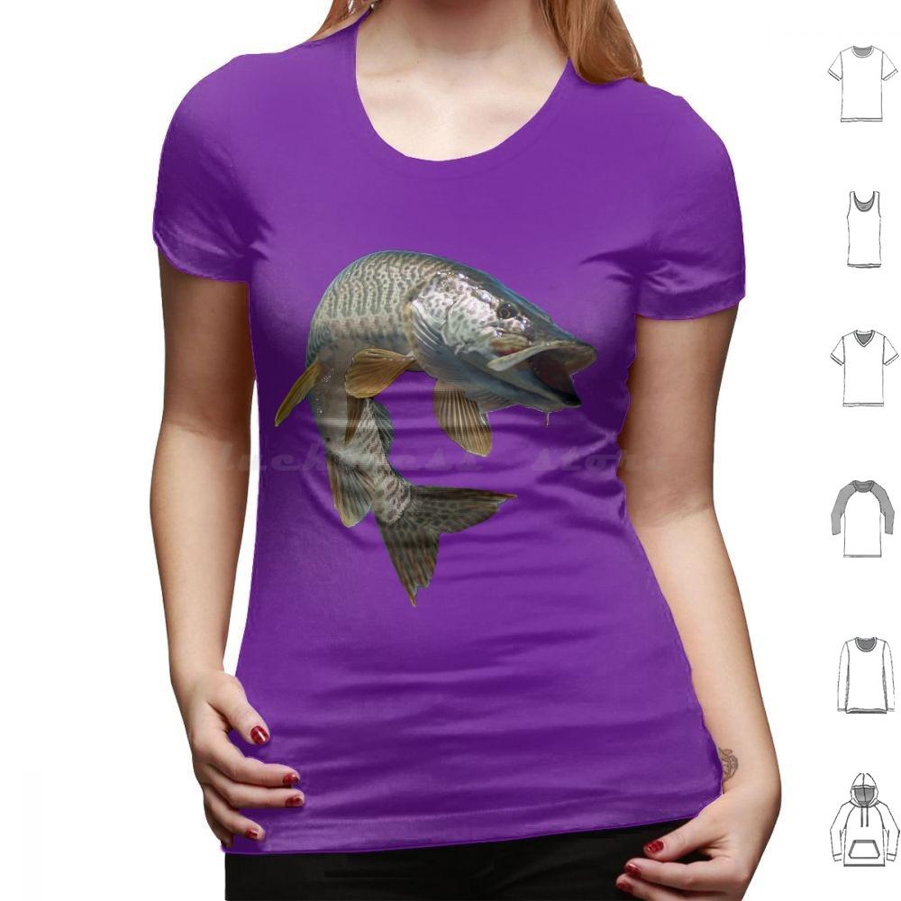 Moschus T-Shirt Baumwolle Männer Frauen DIY Druck Fisch Angeln Angler Moschus Tiger Moschus Forelle Schwarzbarsch Hecht Fliegenfischen Eis