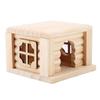 1Pc Natural Wooden Hamster House Flat Top Cabin Rat Hut Mouse Cage for Small Pet Toys