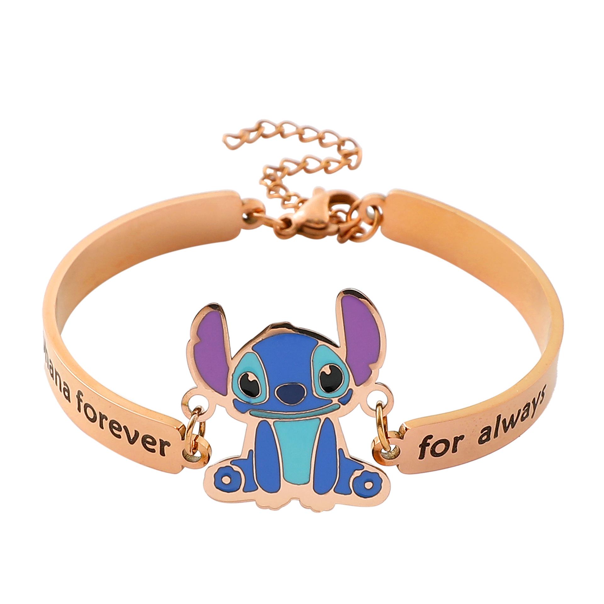 Rose Gold Adjustable Stitch Cartoon Bracelet - Stainless Steel