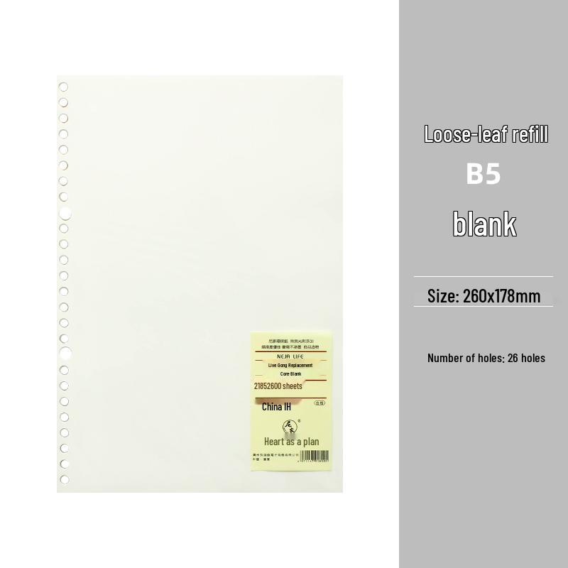 B5 Loose-Leaf Binder with DIY Plastic Coil Cover, Detachable A5/A4 Homemade Refillable Notebook