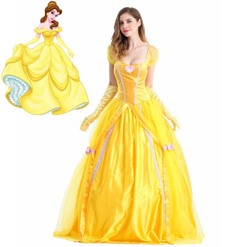 Adults Beauty And The Beast Belle Princess Halloween Costume Cosplay Fancy Dress