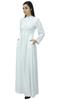 Bimba Women's Mandarin Collar Plain Jilbab Dress With Pockets Full Sleeve
