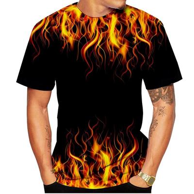 Men Women Cool Flame T-shirt 3d Print Fire Flame Casual Funny Pullover Unisex Fashion Tops