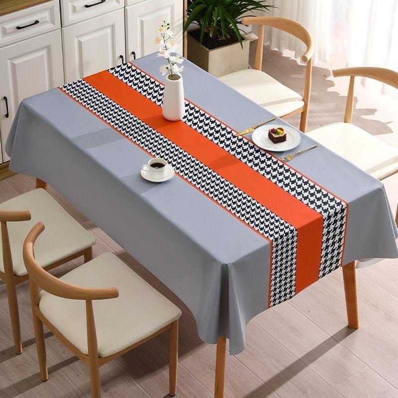 Nappe Rectangulaire Pied-de-Poule Classique Imperméable Résistante à l'Huile et aux Taches Lavable sans Essuyage Housse de Table de Cuisine Décoration de Maison