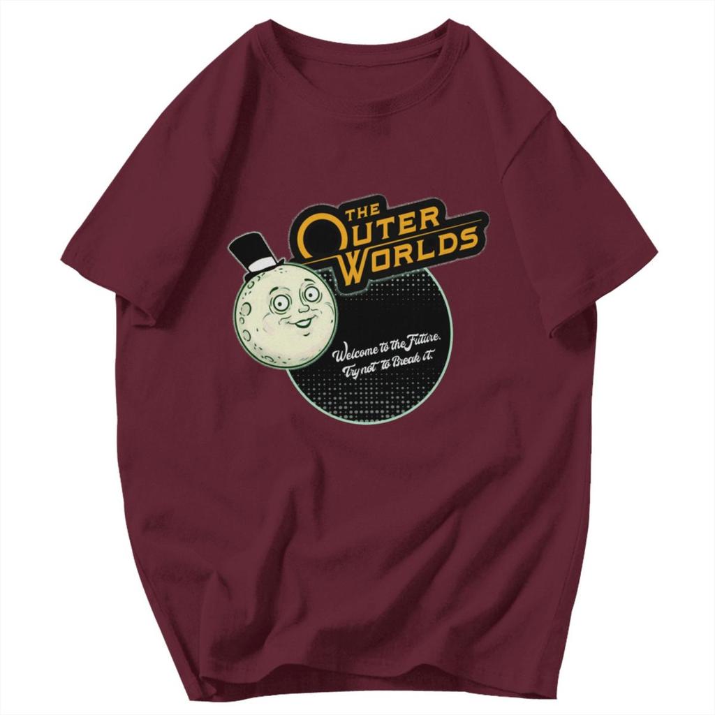 Men T Shirt The Outer Worlds 2 Game Fun Unique Y2K Graphic Tees Unisex Tops T Shirts