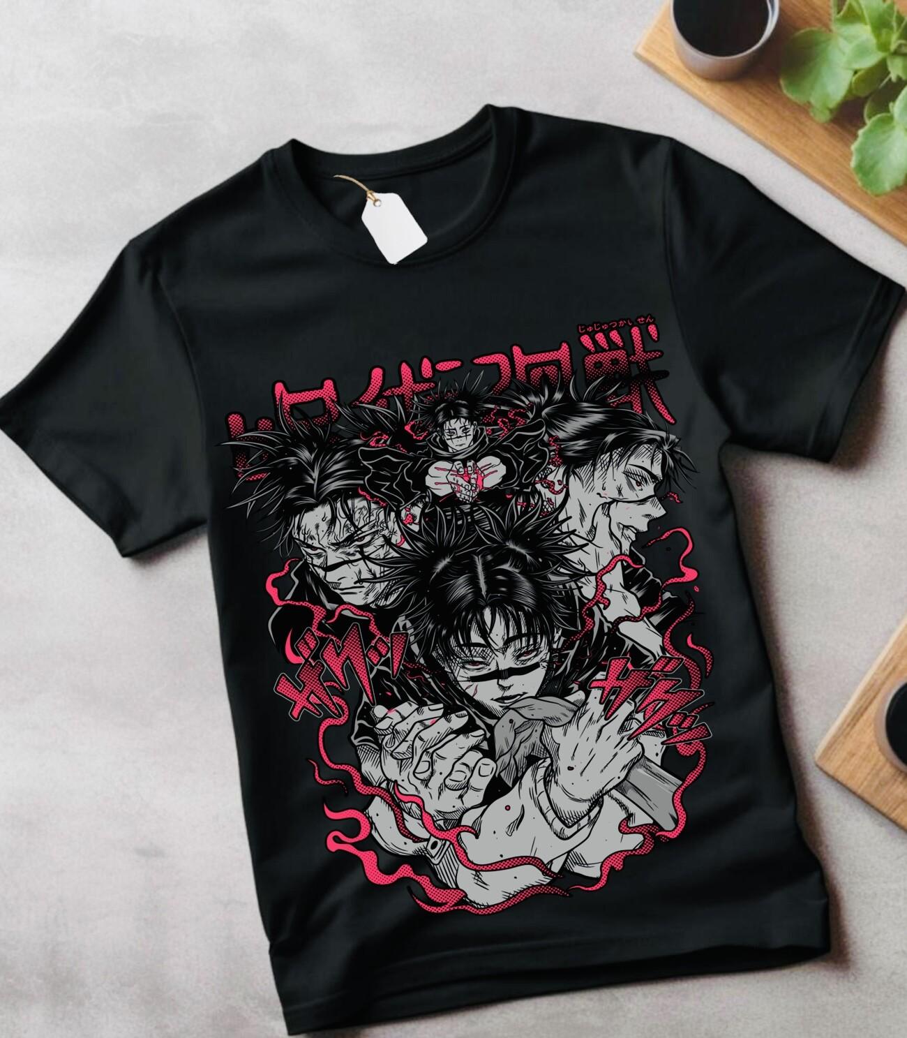 

Itadori Yuji T-Shirt Mens Womens Tees Top Jujutsu Kaisen Ryomen Sukuna Horror Anime Shirt , gift 4XL