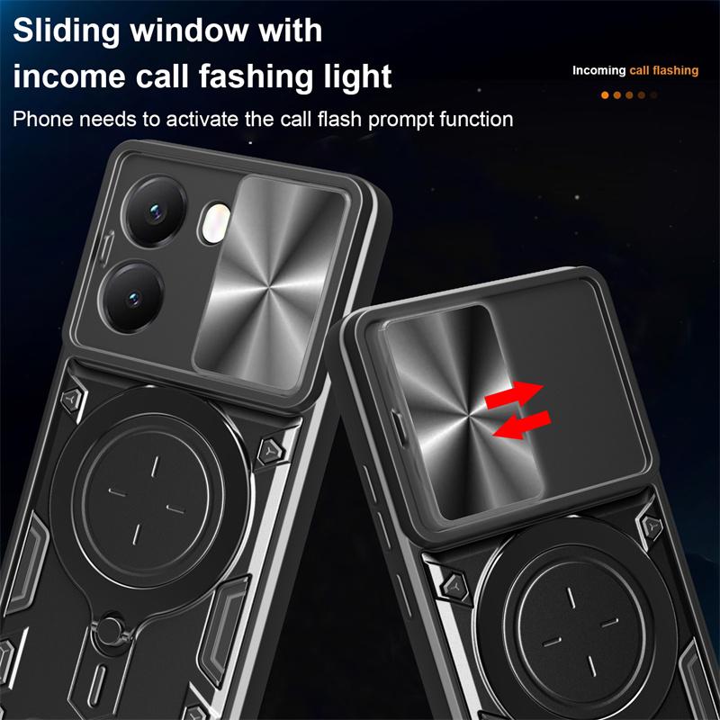 For Xiaomi Poco X7 Pro 5G Case Slide Camera Armor Phone Case For Poko Poxo Pocco Little X 7 Pro X7Pro Car Holder Ring Back Cover