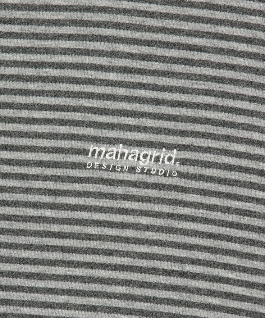 MAHAGRID Basic Logo Stripe Ringer Tee Gray(Mg2Gmmt528A)