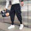Pánské kalhoty Cargo Kalhoty Volné Jednobarevné Pásky Kotníkové Více Kapsy Měkké Prodyšné Stahovací šňůrka Elastická Pas Neformální Sport Pánské tepláky Dlouhé kalhoty