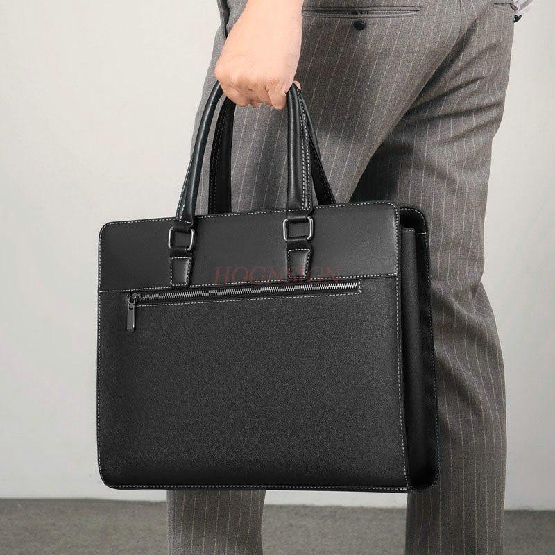 1pcs Briefcase file bag, men's handbag, commuting document bag, zip file bag, business civil servant unit conference bag