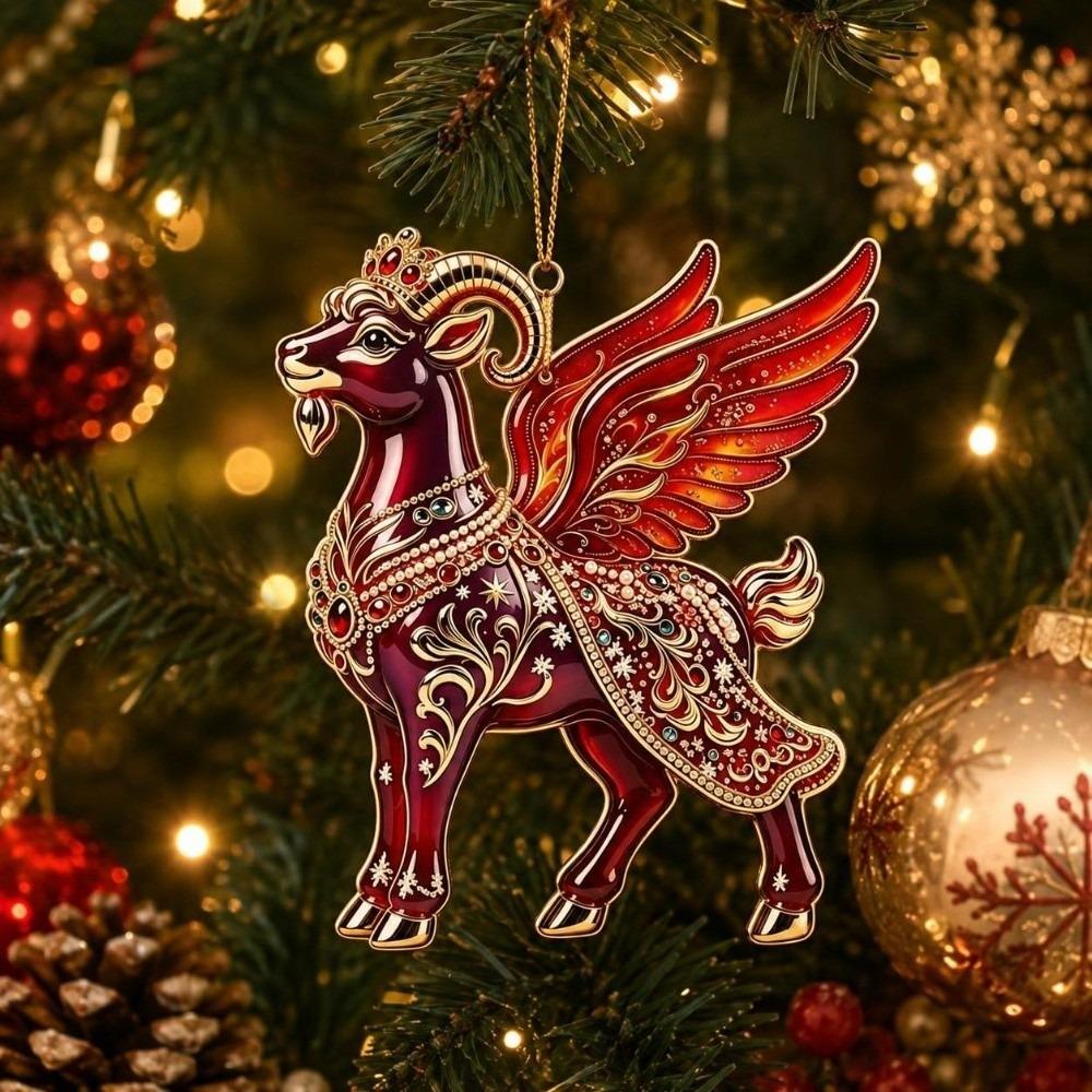 2D Christmas Tree Ornament Hanging Christmas Decor New Christmas Sheep Ornament Home