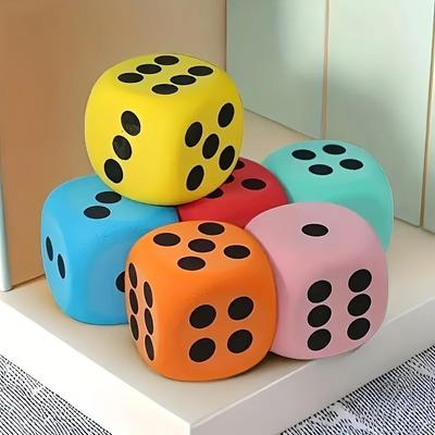 Barevná obří pěnová sada kostek - 6dílné multifunkční párty a puzzle herní příslušenství