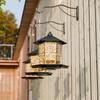 Squirrel Proof Hanging Bird Feeder Transparent Plastic Bird Food Dispenser Tower Shape Large Capacity Bird Feeding Station