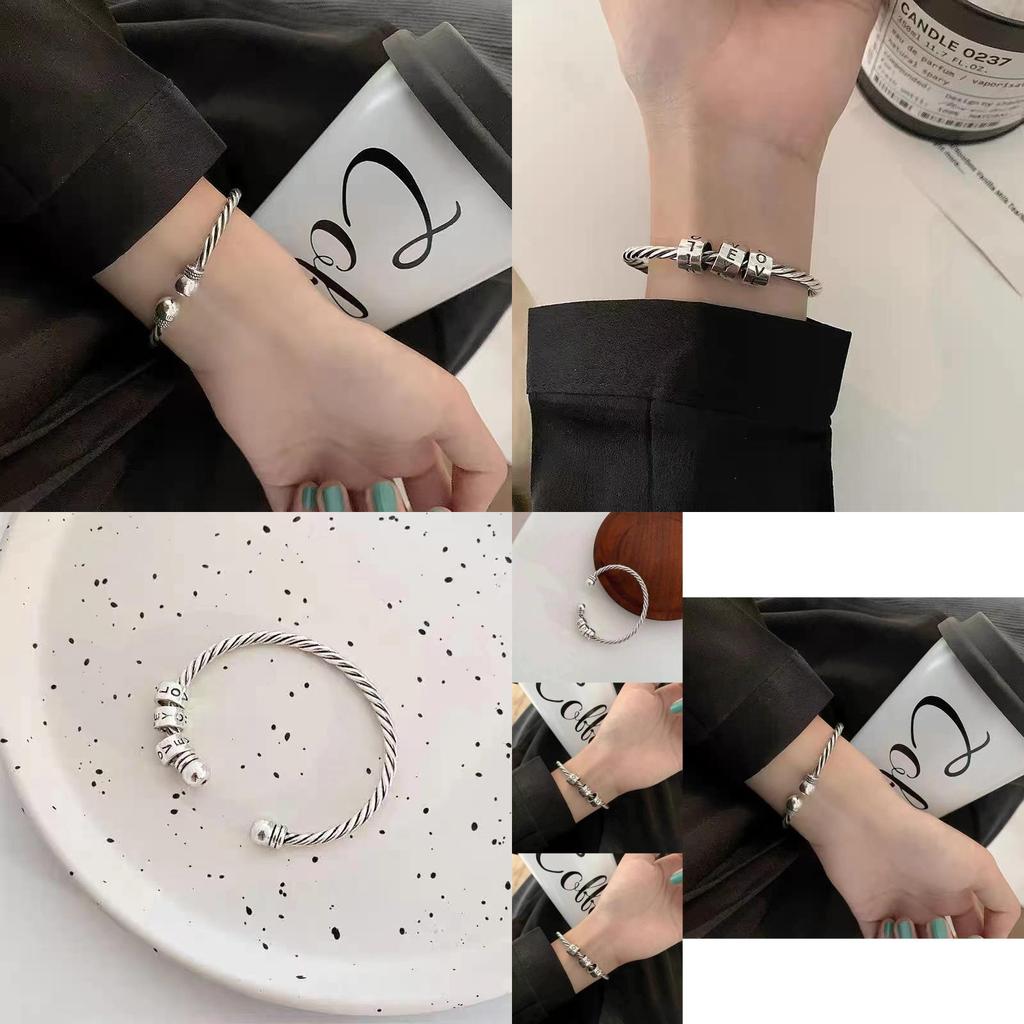 Trendy Summer 2024 Love Letter Bracelet For Women Retro Copper Geometric Design