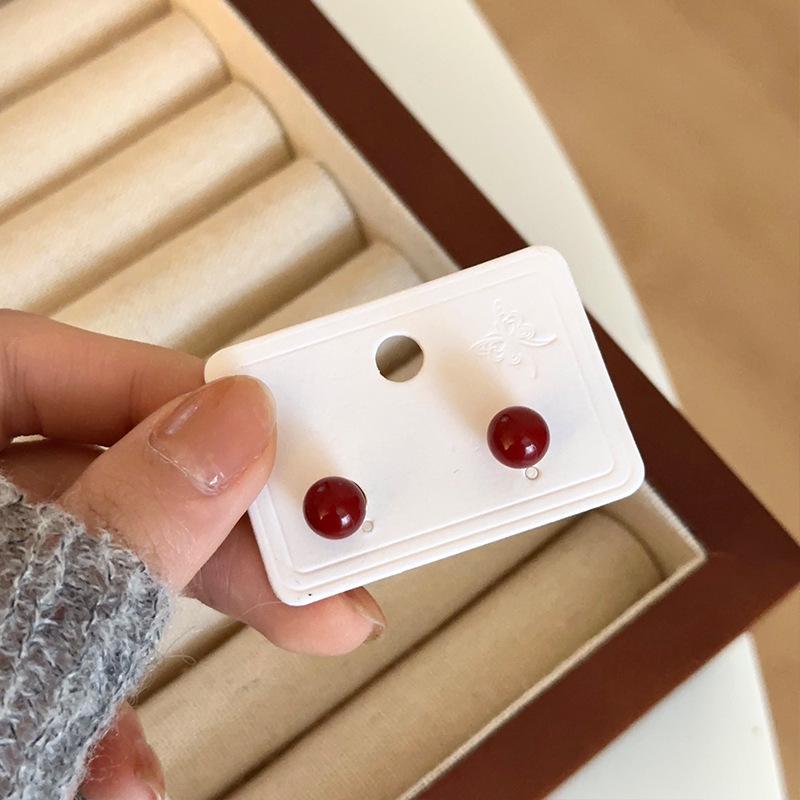 

Осенне-зимние серьги-подвески винно-красного цвета: Серебро 925 пробы, Праздничный французский ретро-стиль