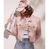 Women's Stand Collar Motorcycle Style Short Jacket