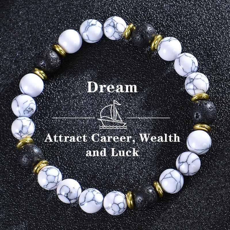 Self-Love Crystal Beaded Bracelet, Natural Chakra Healing Stone Yoga Wristband Dream