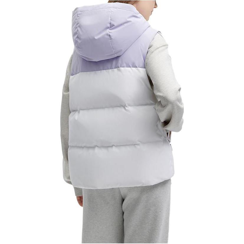 Fila Casual Sports Zip Hooded Vest Women Vests Standard-White F11W349911F-WT