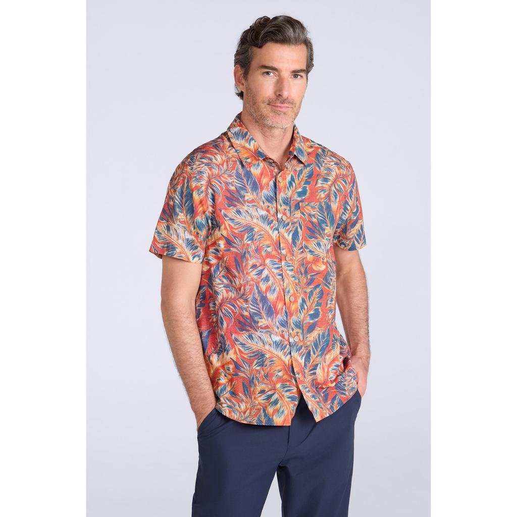 Mountain Warehouse Camicia da uomo a maniche corte con foglie tropicali