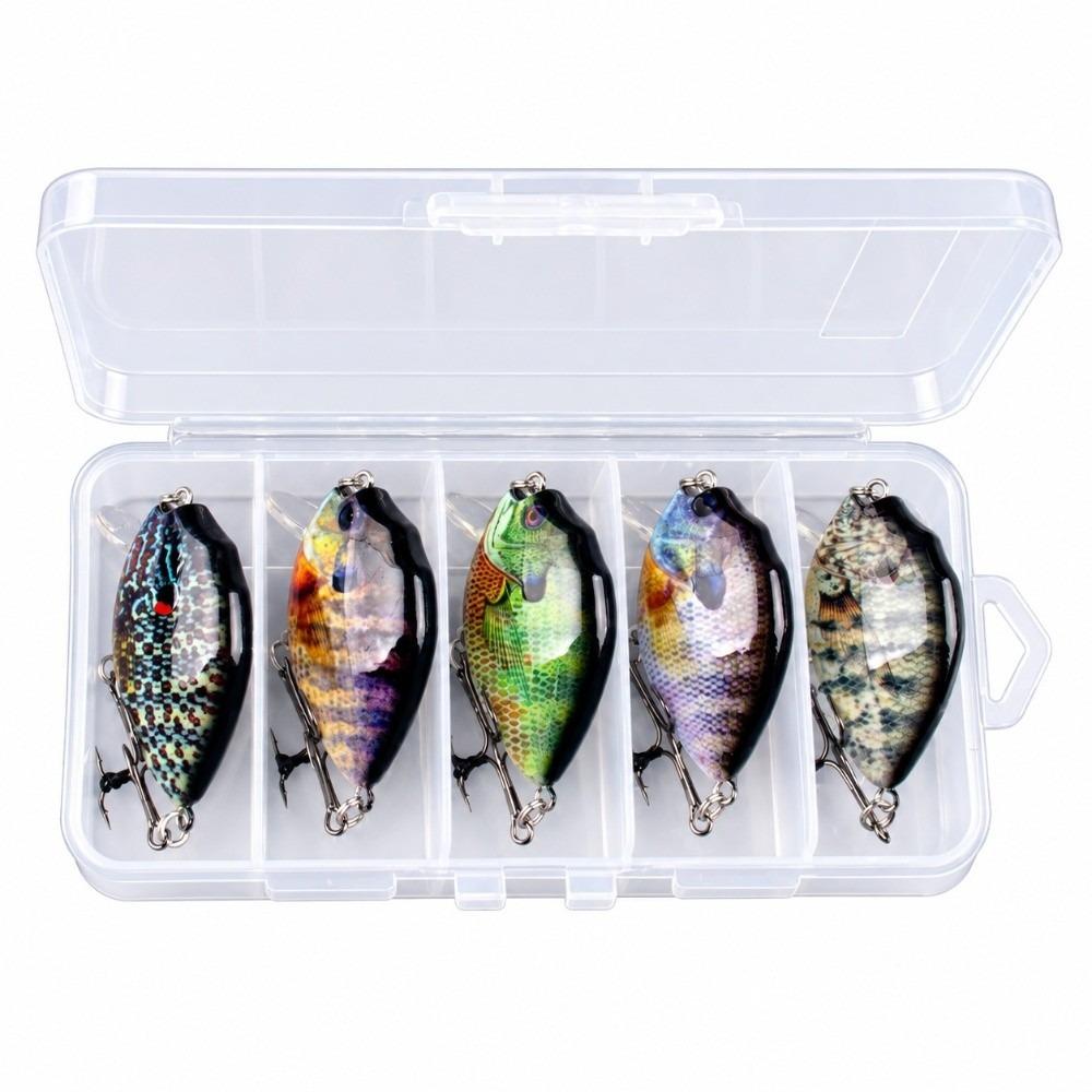 5PCS with 3D Eyes Swimbait Lures 6cm 14.7g Fishing Crankbait Freshwater Fishing