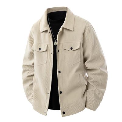 Corduroy Jacket Men's Spring and Autumn Lapel Work Clothes Versatile Loose Casual Jacket Top