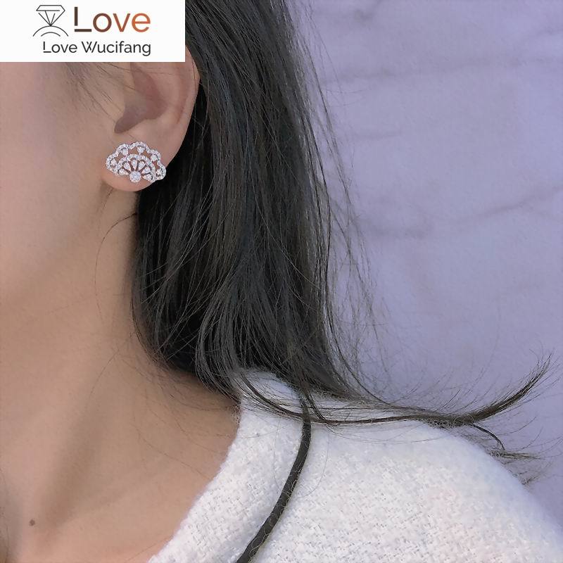 

Серьги с микро-паве из кружевного цветка и циркония для женщин, новые нежные простые серьги-гвоздики, оптовая продажа